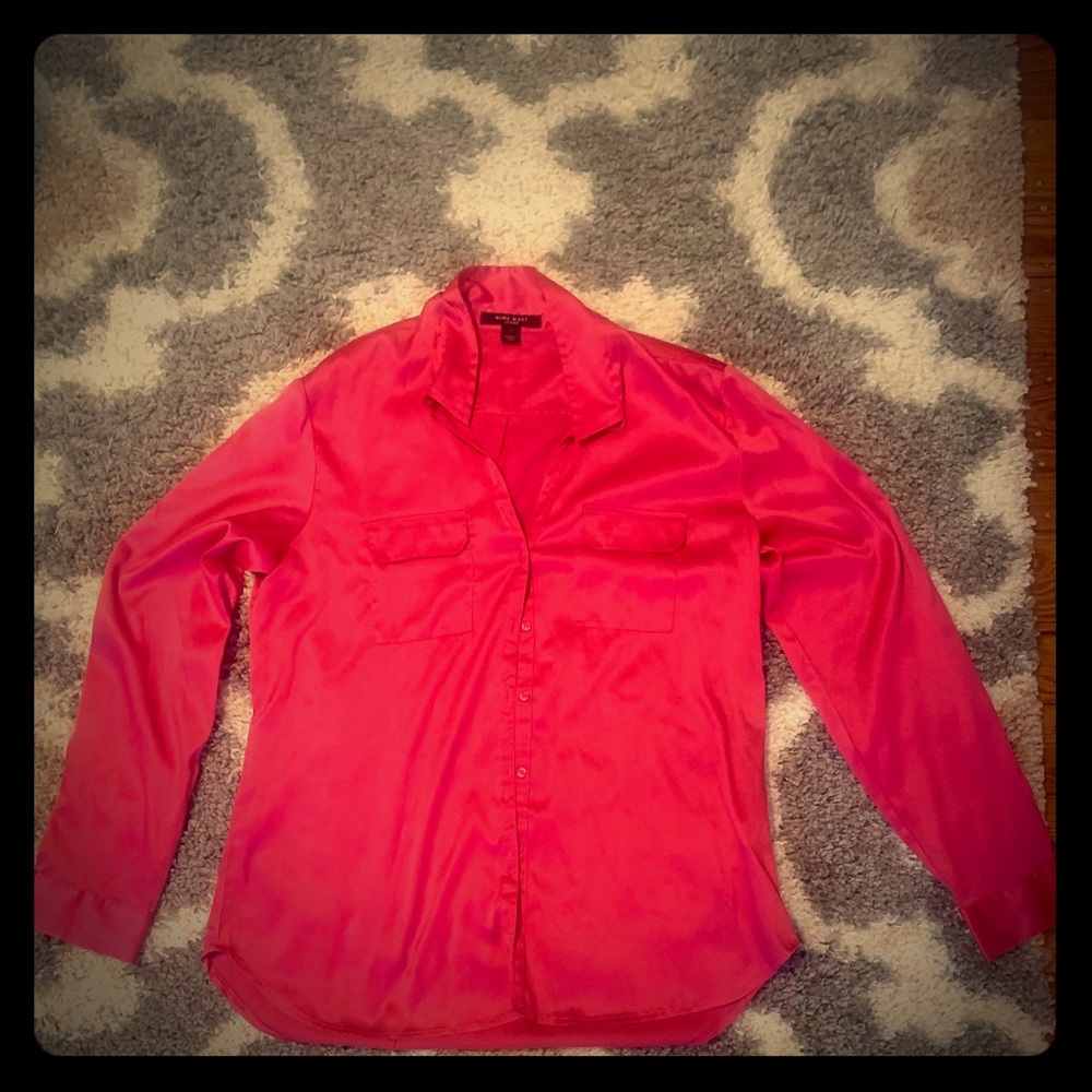 Pink button-down shirt